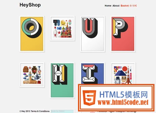網格布局網頁 Hey Shop
