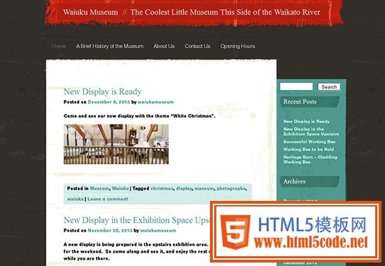 WordPress Museum Sites - Waiuku Museum