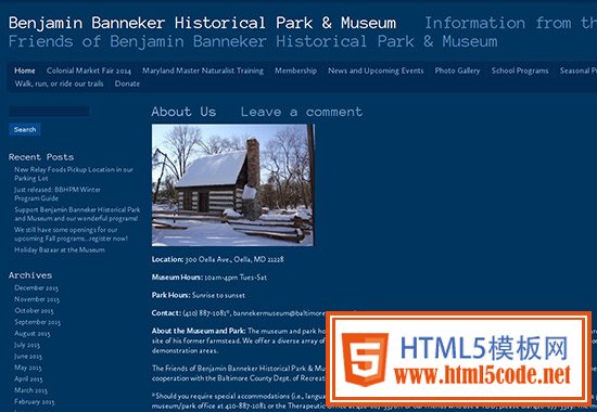 WordPress Museum Sites - Benjamin Banneker Historical Park and Museum