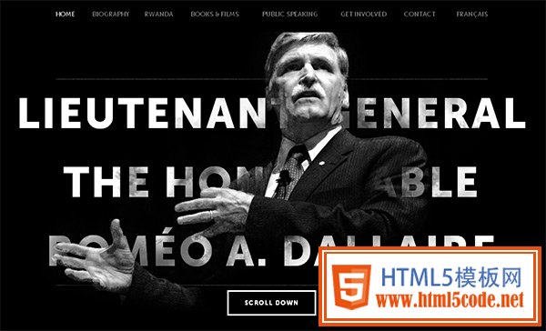 Romeo Dallaire in Collection of 50 Modern Websites in Dark Style