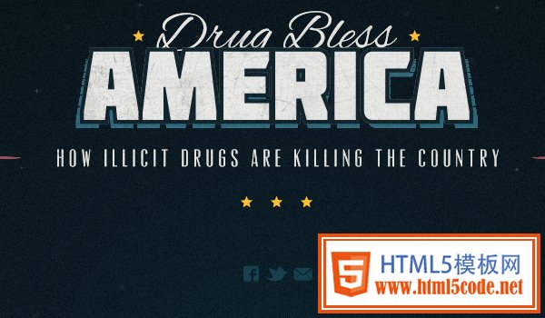 Drug Bless America in Collection of 50 Modern Websites in Dark Style