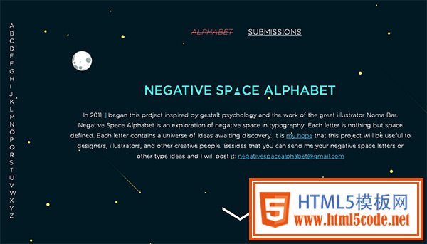 Negative Space in Collection of 50 Modern Websites in Dark Style