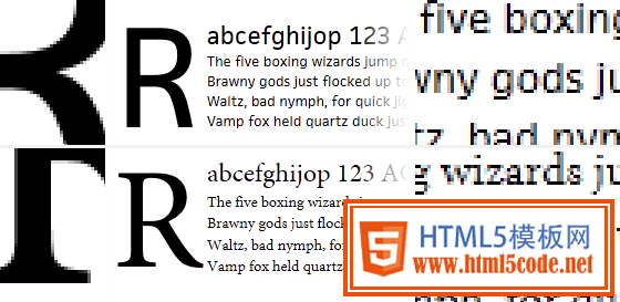 Above: DirectWrite rendering of FacitWeb (above) and Minion Pro (below).