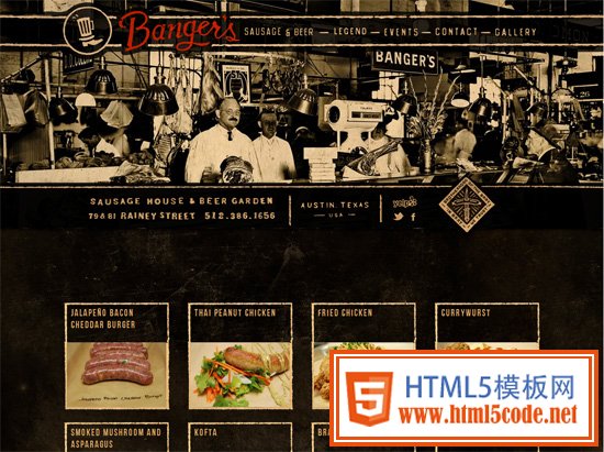 Textured website design example: Banger's