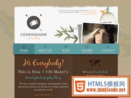 Textured website design example: Cookiesound