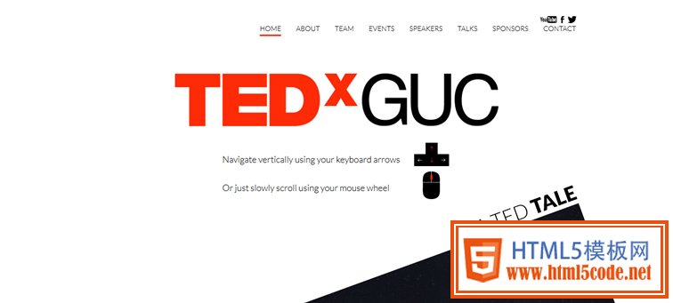 TEDxGUC animated css parallax scrolling