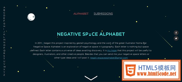 Negative Space animated css parallax scrolling