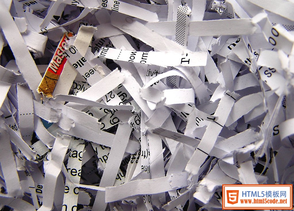 Photograph of shredded paper