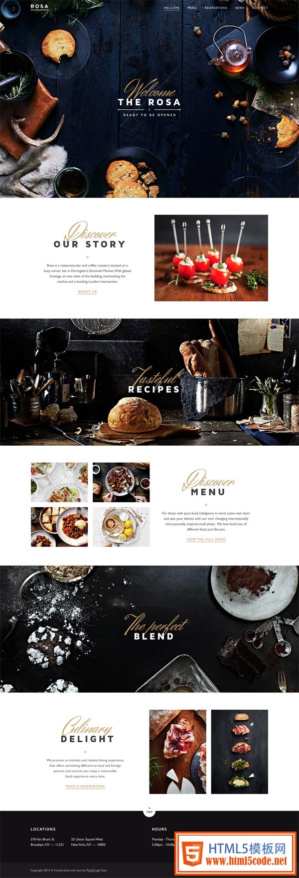 Rosa Restaurant Website by George Olaru