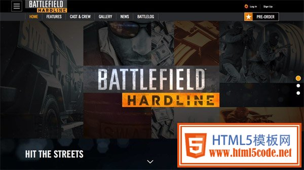 Battlefield Hardline 网页设计欣赏