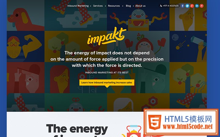 impakt homepage tiled website layout design