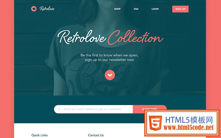 retro love homepage website layout