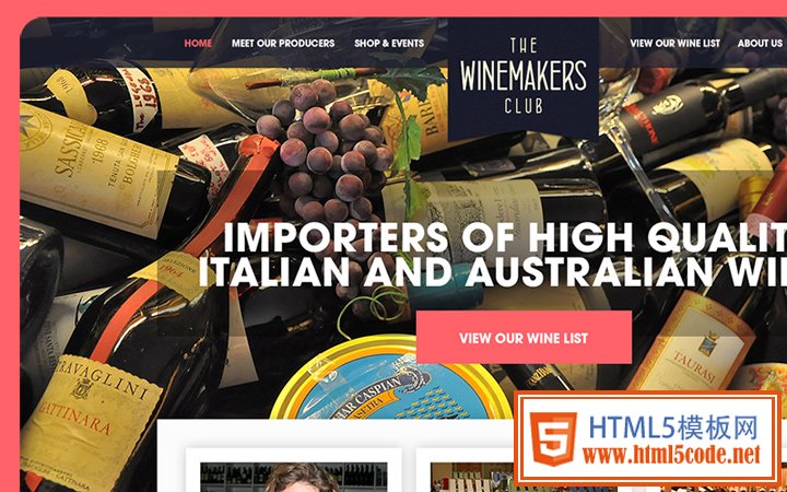 winemakers club homepage interface inspiration