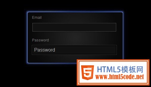 一款带有发光动画的HTML5表单