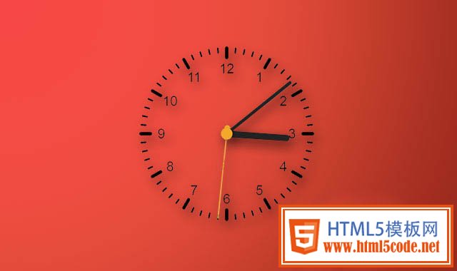 HTML5 canvas超逼真的模拟时钟特效