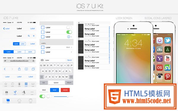 非常棒的iOS 7 UI Kits PSD源文件|APP设计素材