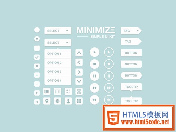 Minimize Free Photoshop UI Kit
