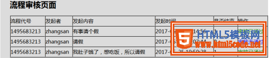 php+ajax发起流程和审核流程（以请假为例）