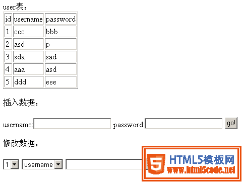 php数据库的增删改查 php与javascript之间的交互