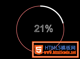 HTML5 Canvas 实现圆形进度条并显示数字百分比效果示例